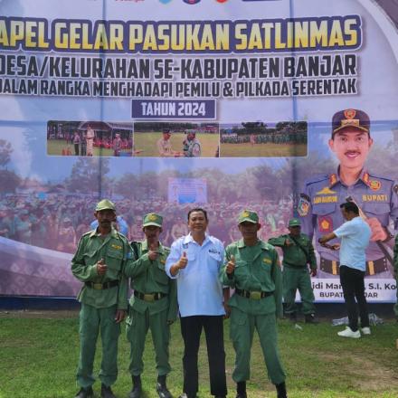 Apel Gelar Pasukan Linmas di RTH Alun-Alun Ratu Zalecha Martapura